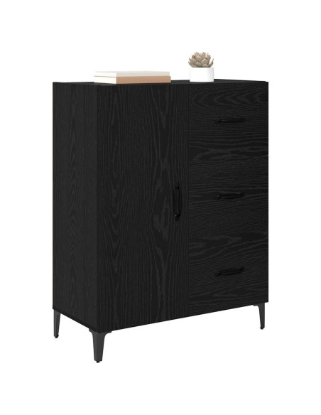 Credenza Rovere Nero 69,5 x 34 x 90 cm Legno multistrato