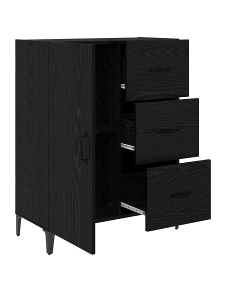 Credenza Rovere Nero 69,5 x 34 x 90 cm Legno multistrato