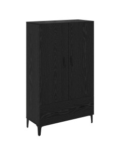 Credenza con cassetto Rovere Nero 70 x 31 x 115 cm 2