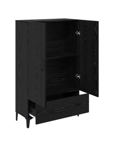 Credenza con cassetto Rovere Nero 70 x 31 x 115 cm
