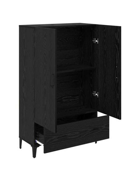 Credenza con cassetto Rovere Nero 70 x 31 x 115 cm