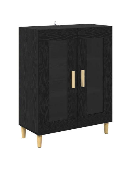 Credenza Rovere Nero 69,5 x 34 x 90 cm Legno multistrato