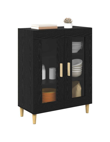 Credenza Rovere Nero 69,5 x 34 x 90 cm Legno multistrato