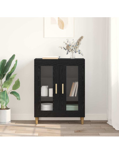 Credenza Rovere Nero 69,5 x 34 x 90 cm Legno multistrato