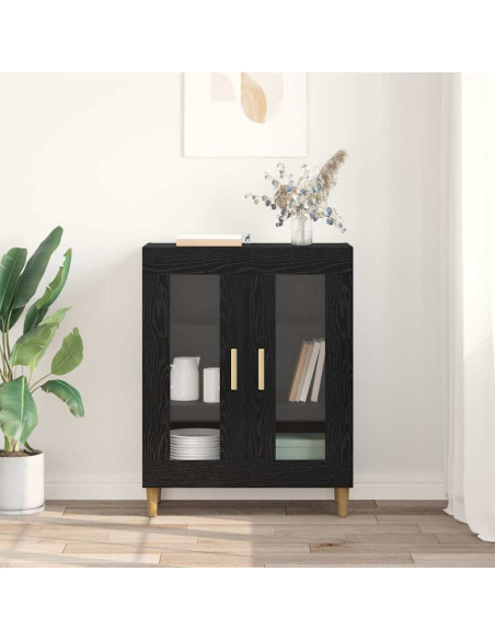 Credenza Rovere Nero 69,5 x 34 x 90 cm Legno multistrato