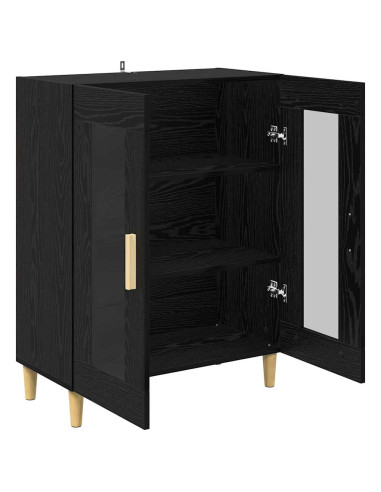 Credenza Rovere Nero 69,5 x 34 x 90 cm Legno multistrato