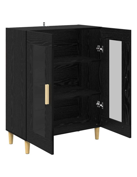 Credenza Rovere Nero 69,5 x 34 x 90 cm Legno multistrato