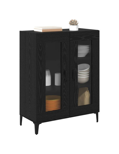 Credenza Rovere Nero 69,5 x 34 x 90 cm