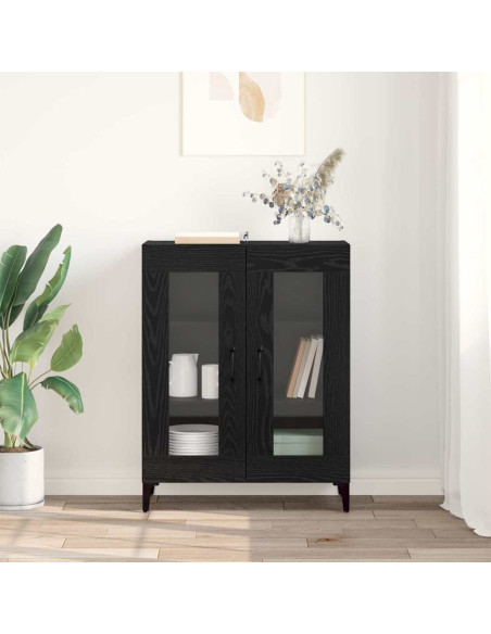 Credenza Rovere Nero 69,5 x 34 x 90 cm