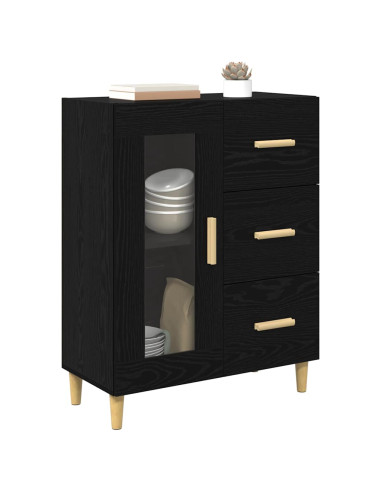 Credenza Rovere Nero 69,5 x 34 x 90 cm Legno multistrato