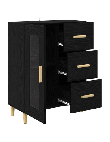 Credenza Rovere Nero 69,5 x 34 x 90 cm Legno multistrato