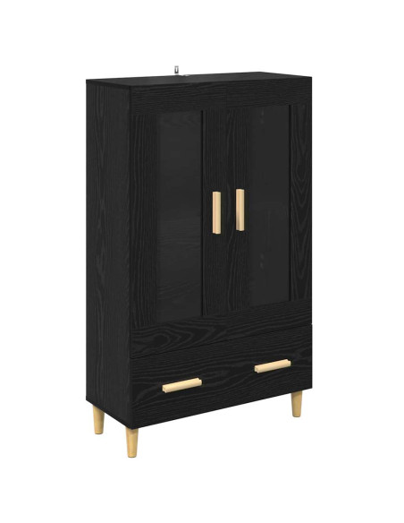 Credenza Rovere Nero 70 x 31 x 115 cm Legno multistrato