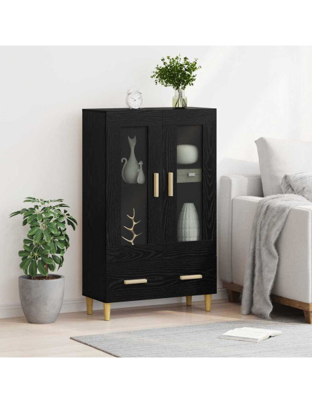 Credenza Rovere Nero 70 x 31 x 115 cm Legno multistrato