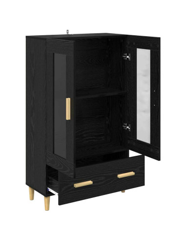 Credenza Rovere Nero 70 x 31 x 115 cm Legno multistrato