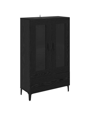 Credenza con cassetto Rovere Nero 70 x 31 x 115 cm