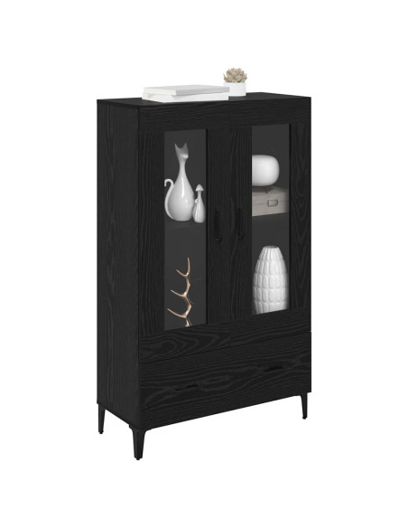 Credenza con cassetto Rovere Nero 70 x 31 x 115 cm