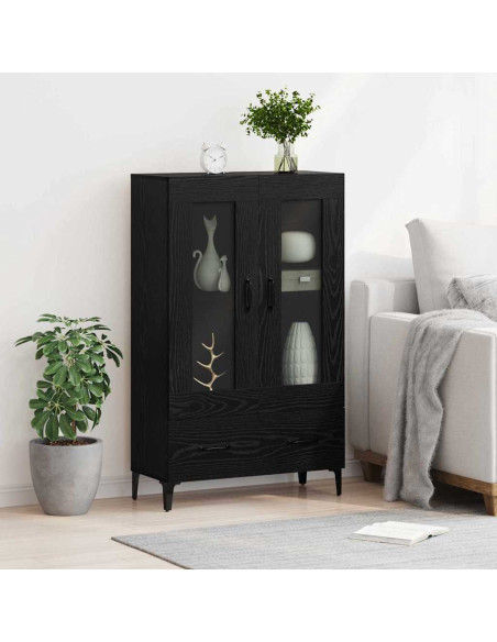 Credenza con cassetto Rovere Nero 70 x 31 x 115 cm