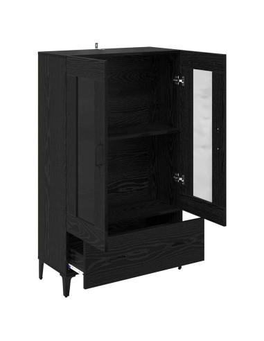 Credenza con cassetto Rovere Nero 70 x 31 x 115 cm
