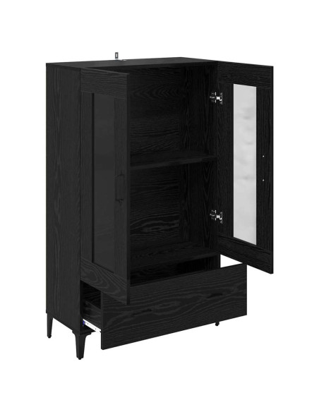 Credenza con cassetto Rovere Nero 70 x 31 x 115 cm