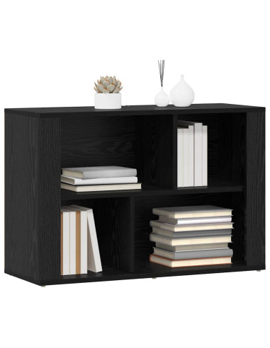 Credenza Rovere Nero 80 x 30 x 53 cm Legno multistrato