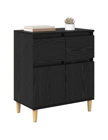 Credenza Rovere Nero 60 x 35 x 70 cm Legno multistrato