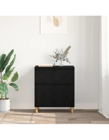 Credenza Rovere Nero 60 x 35 x 70 cm Legno multistrato