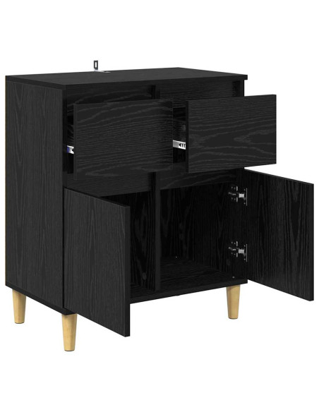 Credenza Rovere Nero 60 x 35 x 70 cm Legno multistrato