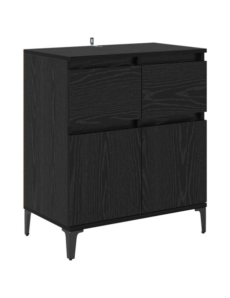 Credenza con cassetto Rovere Nero 60 x 35 x 70 cm