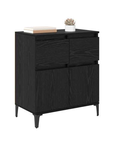 Credenza con cassetto Rovere Nero 60 x 35 x 70 cm