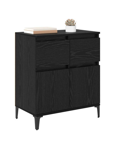 Credenza con cassetto Rovere Nero 60 x 35 x 70 cm