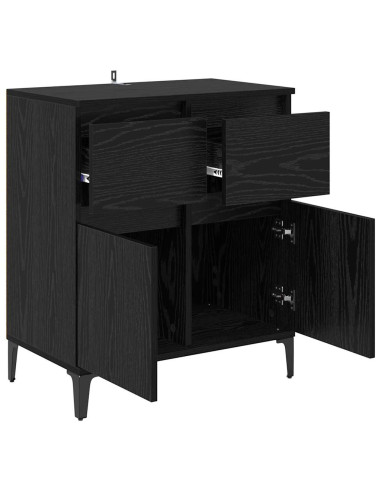 Credenza con cassetto Rovere Nero 60 x 35 x 70 cm