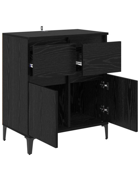 Credenza con cassetto Rovere Nero 60 x 35 x 70 cm