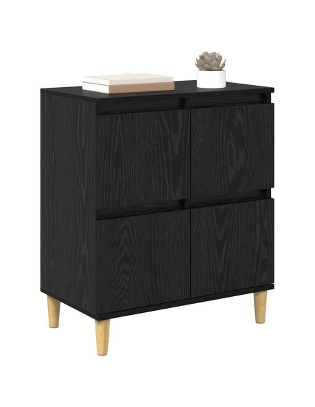 Credenza Rovere Nero 60 x 35 x 70 cm Legno multistrato