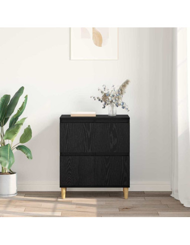 Credenza Rovere Nero 60 x 35 x 70 cm Legno multistrato