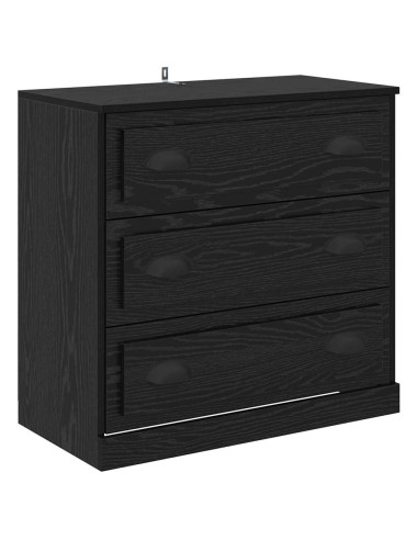 Credenza Rovere Nero 70 x 35,5 x 67,5 cm Legno multistrato
