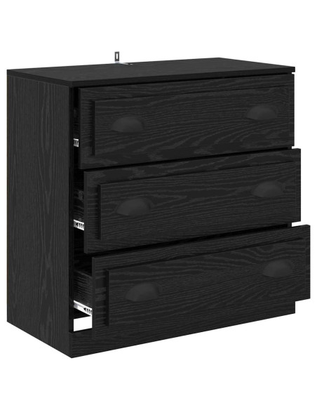 Credenza Rovere Nero 70 x 35,5 x 67,5 cm Legno multistrato