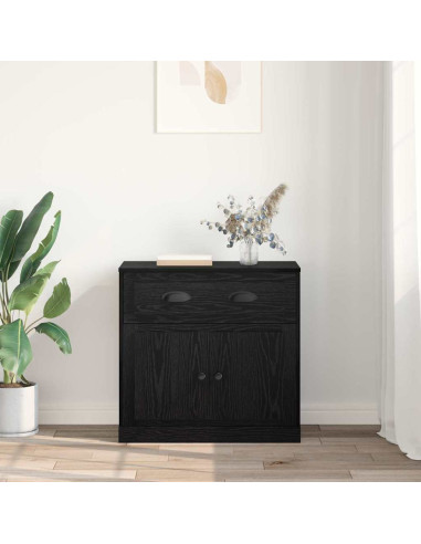 Credenza Rovere Nero 70 x 35,5 x 67,5 cm Legno multistrato