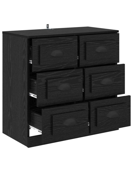 Credenza Rovere Nero 70 x 35,5 x 67,5 cm Legno multistrato