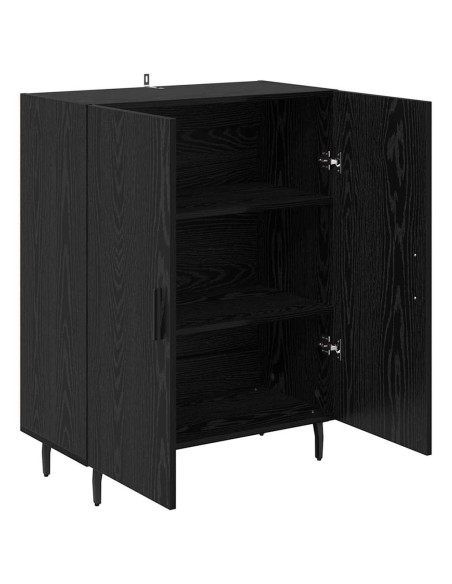 Credenza Rovere Nero 69,5 x 34 x 90 cm Legno multistrato