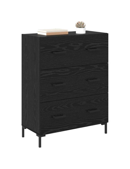 Credenza con cassetto Rovere Nero 69,5 x 34 x 90 cm