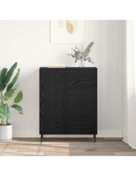 Credenza con cassetto Rovere Nero 69,5 x 34 x 90 cm
