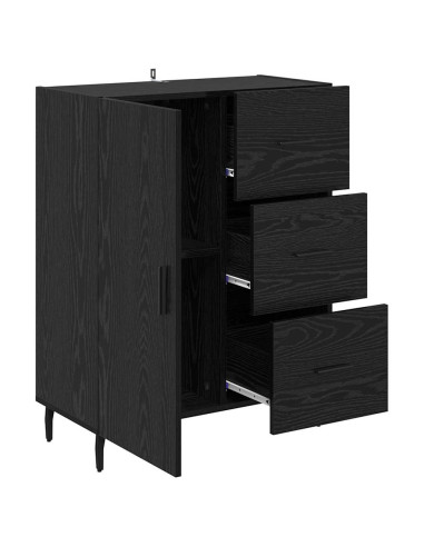 Credenza con cassetto Rovere Nero 69,5 x 34 x 90 cm