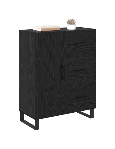 Credenza con cassetto Rovere Nero 69,5 x 34 x 90 cm
