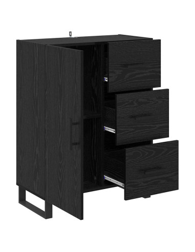 Credenza con cassetto Rovere Nero 69,5 x 34 x 90 cm