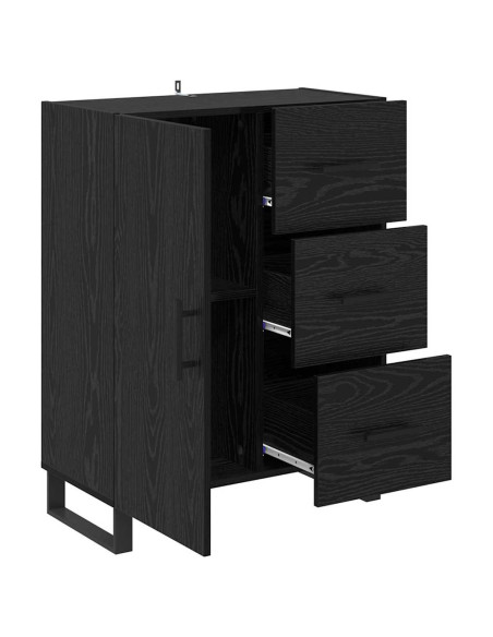 Credenza con cassetto Rovere Nero 69,5 x 34 x 90 cm