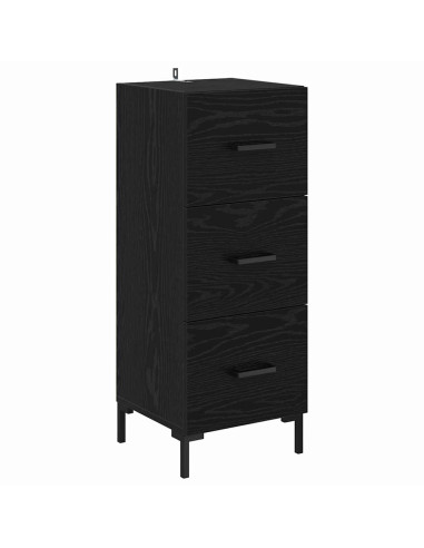Credenza Rovere Nero 34,5 x 34 x 90 cm Legno multistrato