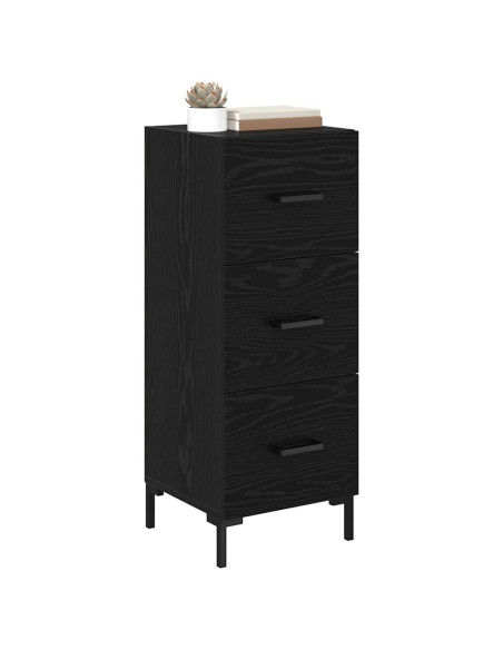 Credenza Rovere Nero 34,5 x 34 x 90 cm Legno multistrato