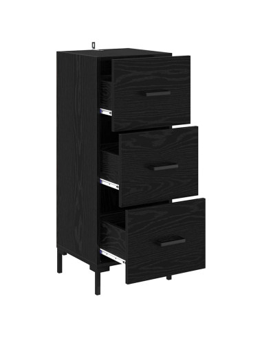 Credenza Rovere Nero 34,5 x 34 x 90 cm Legno multistrato