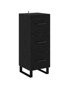 Credenza con cassetto Rovere Nero 34,5 x 34 x 90 cm 2
