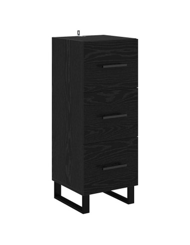 Credenza con cassetto Rovere Nero 34,5 x 34 x 90 cm